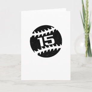 Baseball nummer 15 år gammal födelsedag kort