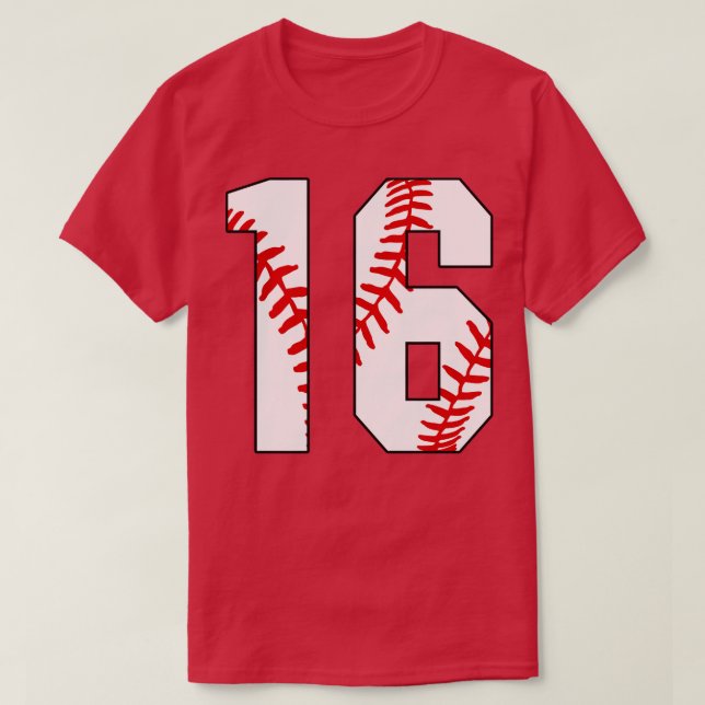Baseball nummer 16 16 Baseball Jersey Favorite Pl T Shirt (Design framsida)