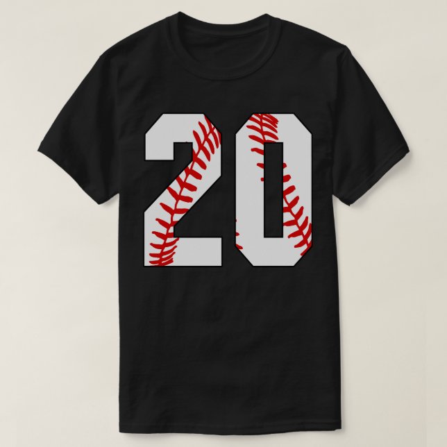 Baseball nummer 20 20 Baseball Jersey Favorite Pl T Shirt (Design framsida)