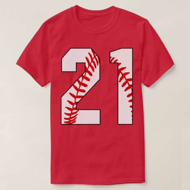 Baseball nummer 21 21 Baseball Jersey Favorite Pl T Shirt (Design framsida)