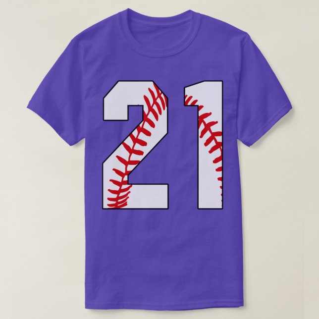 Baseball nummer 21 21 Baseball Jersey Favorite Pl T Shirt (Design framsida)