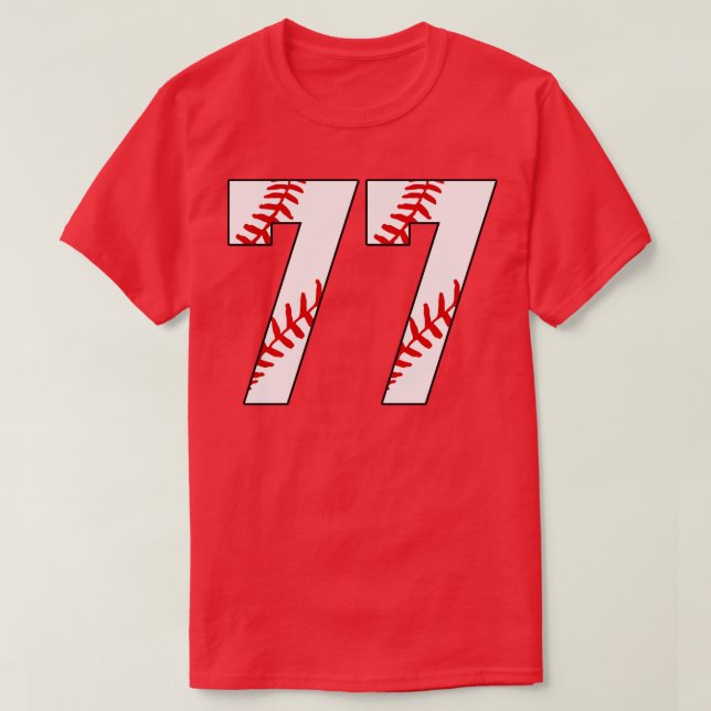 Baseball nummer 77 77 Baseball Jersey Favorite Pl T Shirt (Design framsida)