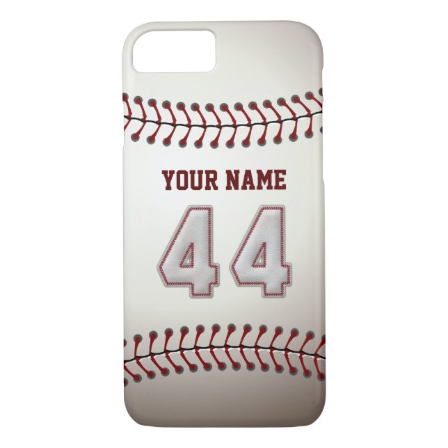 Baseball numrerar 44 med ditt namn - modernt Case-Mate iPhone skal (Baksida)