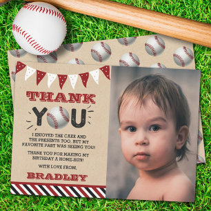 Baseball oavsett ålder Foto från födelsedag Tack Kort