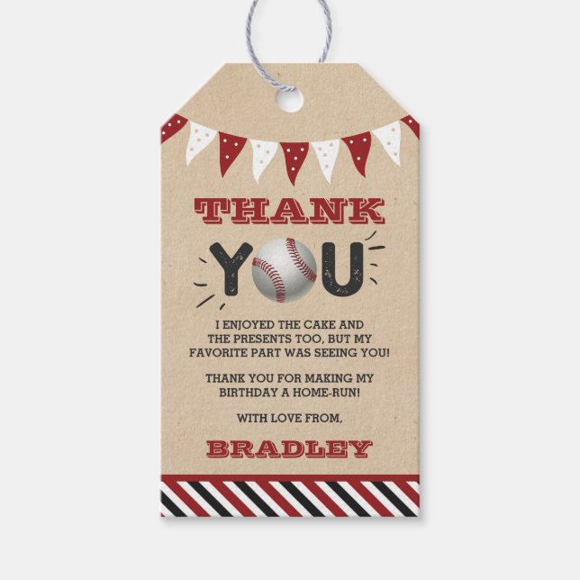 Baseball oavsett ålder presentetikett (Framsidan)