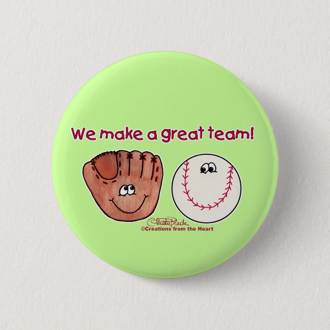 Baseball och Baseball Glove Team Knapp (Framsida)