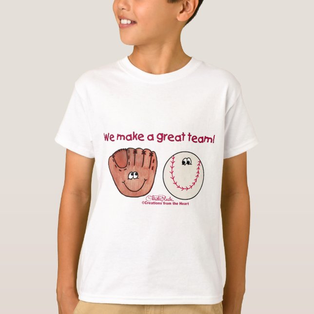 Baseball och Baseball Glove Team T-shirt (Framsida)