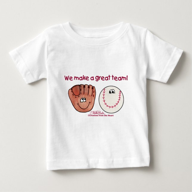 Baseball och Baseball Glove Team T-shirt (Framsida)