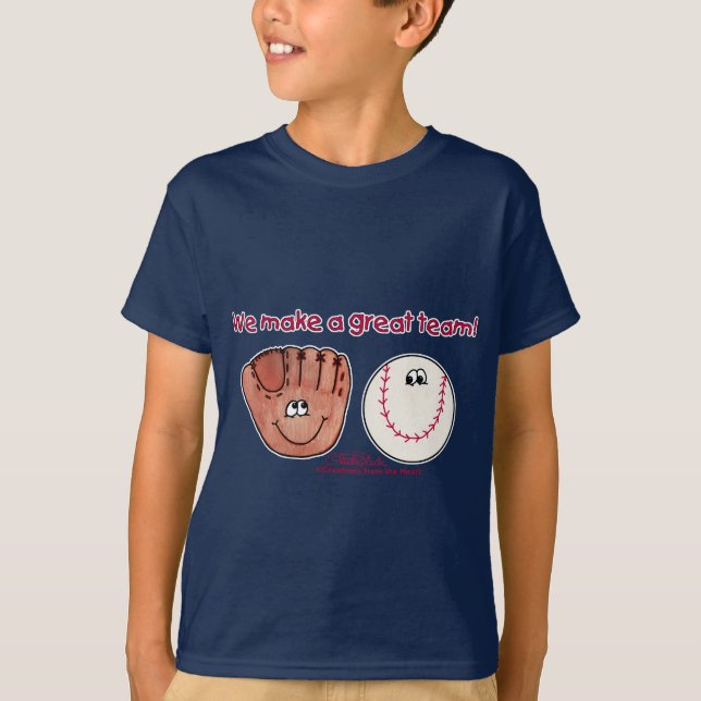 Baseball och Baseball Glove Team Tee (Framsida)