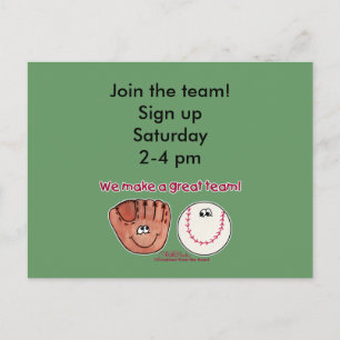 Baseball och Baseball Glove Team Vykort