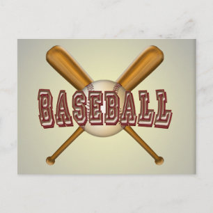 Baseball- och Crossed Baseball-Fladdermöss Vykort