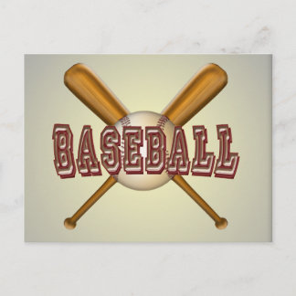 Baseball- och Crossed Baseball-Fladdermöss Vykort