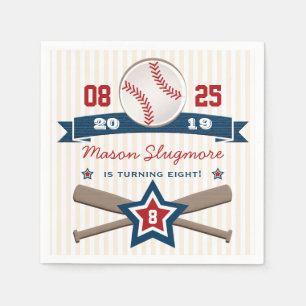 BASEBALL- OCH FLADDERMÖSSFÖDELSEDAG PAPPERSSERVETT