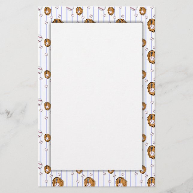 Baseball och Glove Mönster Brevpapper (Framsida)