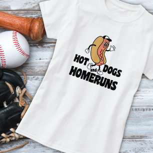 Baseball och Hett Hundar Fläkt T Shirt