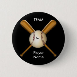 Baseball och korsad fladdermössanpassade knapp