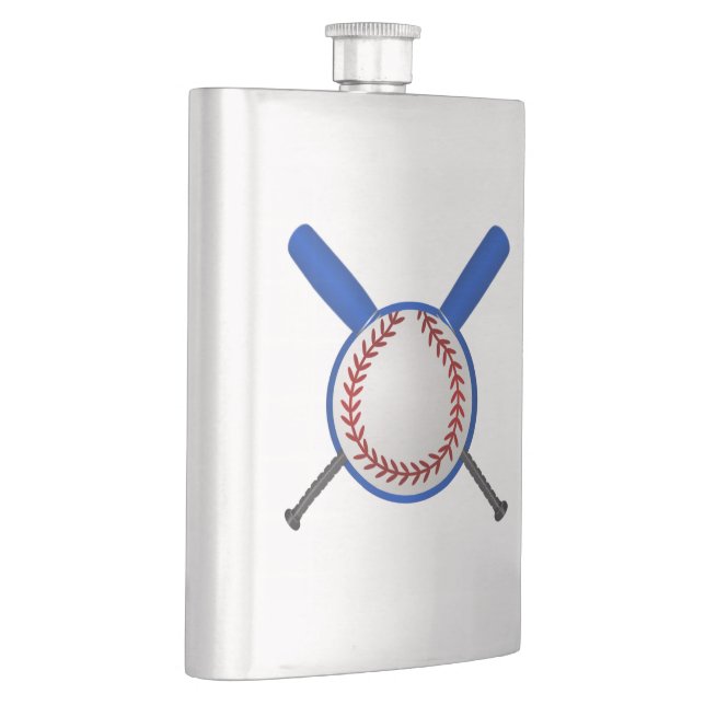 Baseball och korsade fladdermöss fickplunta (Höger)