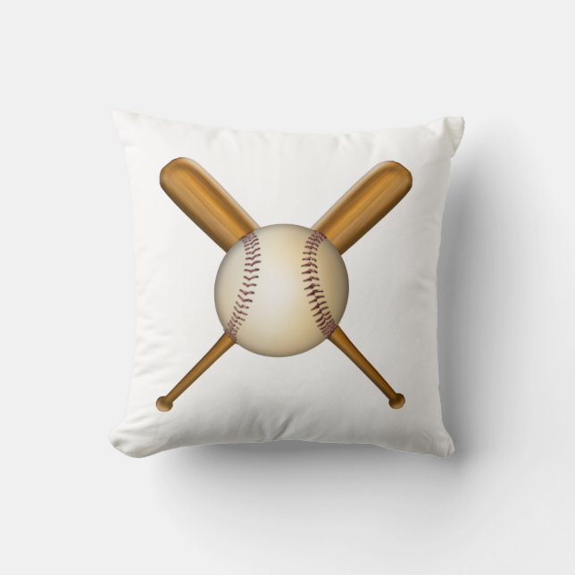 Baseball och korsvisa Fladdermöss Kudde (Framsida)