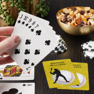 Baseball och Silhoueted Player personaliserar Casinokort