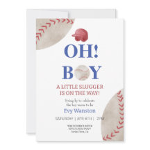 Baseball Oh, pojkars inbjudan till babydusch