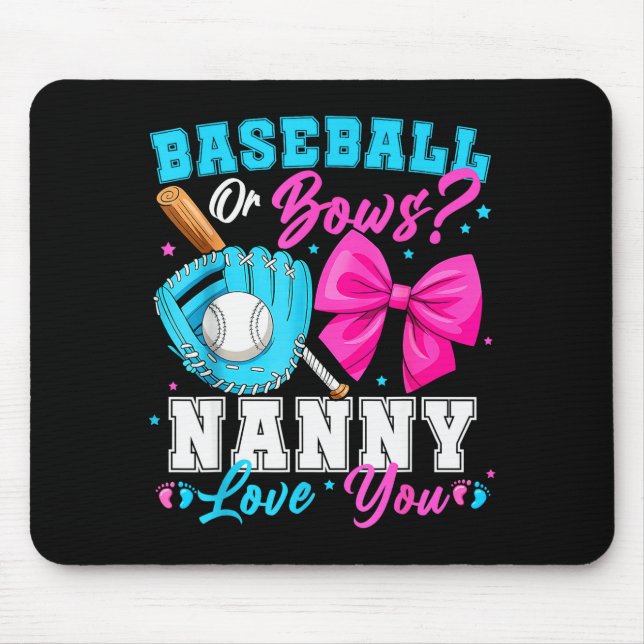 Baseball Or Bows Nanny Loves You Gender Reveal Fam Musmatta (Framsidan)