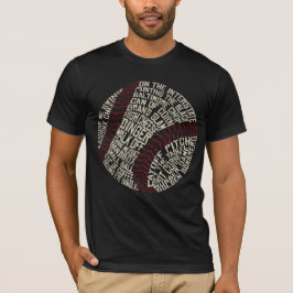 Baseball Ord Art Typografi T Shirt