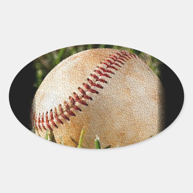 Baseball Ovalt Klistermärke (Framsida)