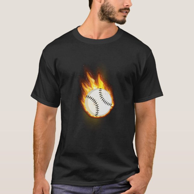 Baseball på brandsport t shirt t shirt (Framsida)