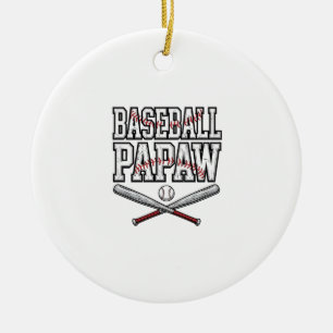 Baseball Papaw Vintage Gravyr Design_1 Julgransprydnad Keramik