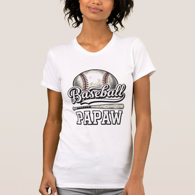 Baseball Papaw Vintage Gravyr Shirt Design_1 T (Framsida)