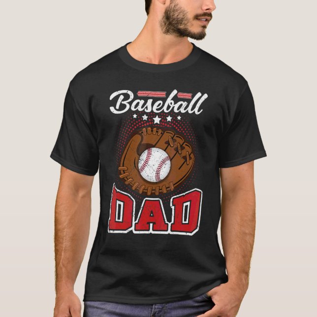 Baseball Pappa-basket för Far T Shirt (Framsida)