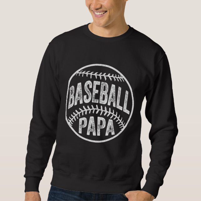 Baseball Pappa Coach Fars dag Gift Lång Ärmad Tröja (Framsida)
