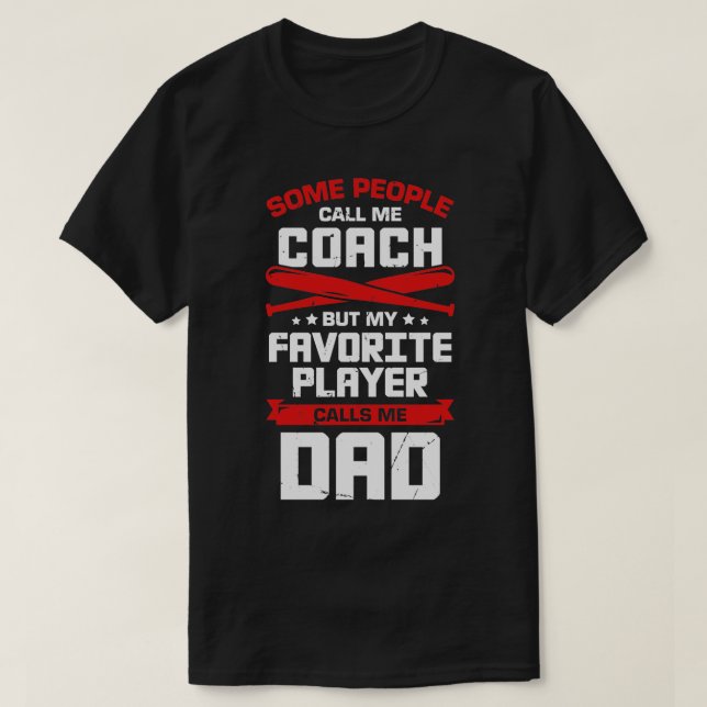 Baseball Pappa Coach Gift T Shirt (Design framsida)