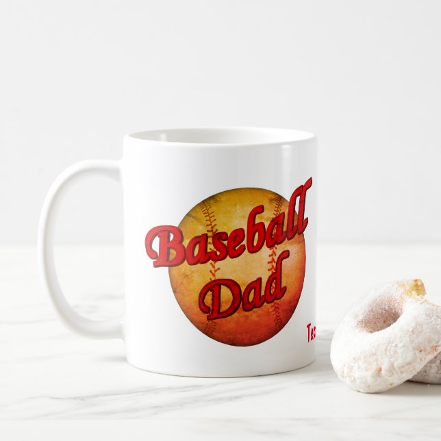 Baseball Pappa Cute Personlig Kaffemugg (Med munk)