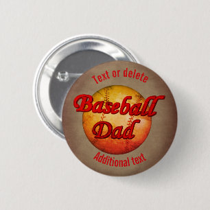 Baseball Pappa Cute Personlig Knapp