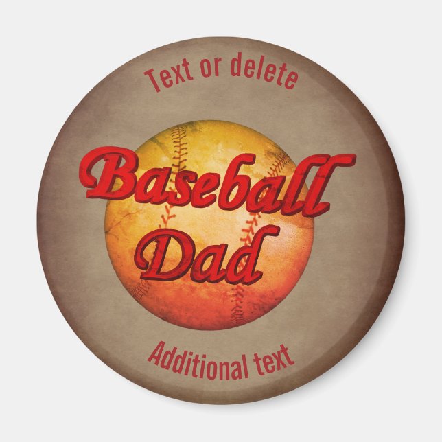 Baseball Pappa Cute Personlig Magnet (Framsidan)