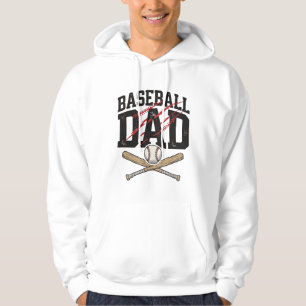 Baseball Pappa Distressed Vintage Graverad Shirt D Hoodie