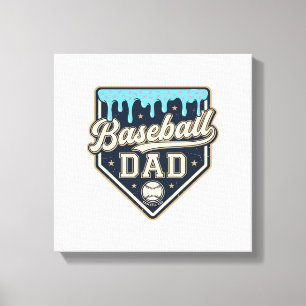 Baseball Pappa Droppande Hemmaplatt Vintage Vektor Canvastryck