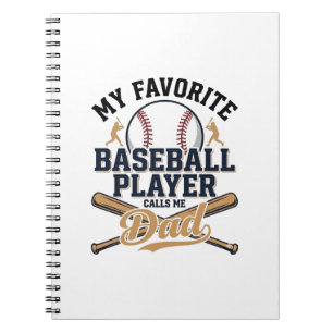 Baseball Pappa Favoritspelare Vintage T-Shirt Desi Anteckningsbok