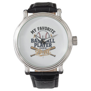 Baseball Pappa Favoritspelare Vintage T-Shirt Desi Armbandsur