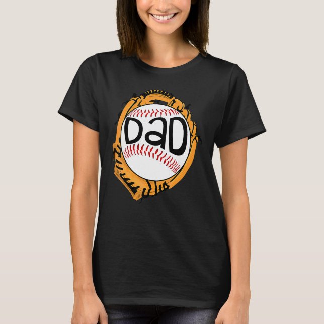 Baseball Pappa för baseball Softball Mamma Pappor  T Shirt (Framsida)