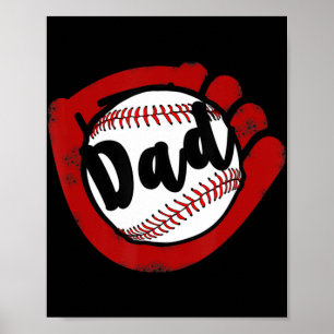 Baseball Pappa för Baseball Softball Mamma Poster
