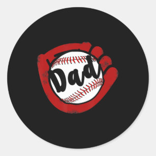 Baseball Pappa för Baseball Softball Mamma Runt Klistermärke