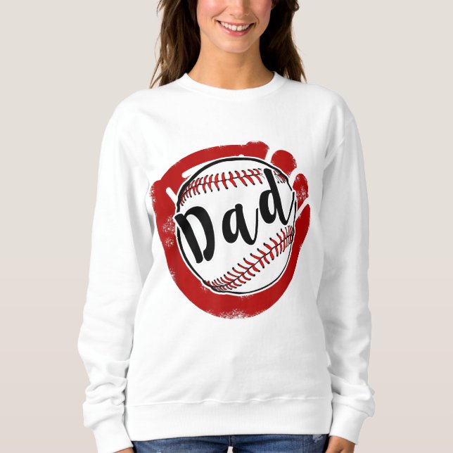 Baseball Pappa för Baseball Softball Mamma T Shirt (Framsida)