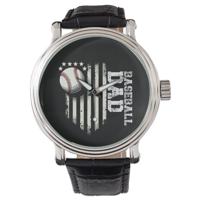 Baseball PAPPA Förenta staterna, amerikanska Flagg Armbandsur (Framsida)