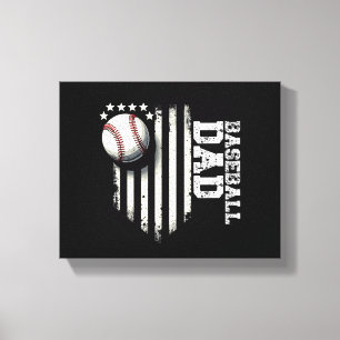 Baseball PAPPA Förenta staterna, amerikanska Flagg Canvastryck