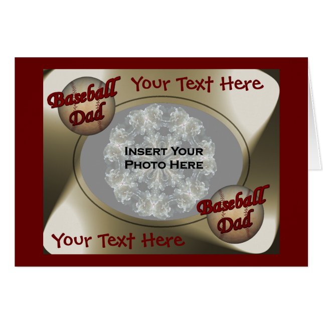 Baseball Pappa-fotokort Hälsningskort (Framsidan Horizontal)