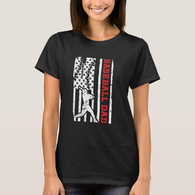 Baseball Pappa i en baskiska spelare Far USA:s Fla T Shirt (Framsida)