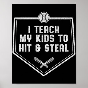 Baseball Pappa - jag tar mina barn till Slå och st Poster