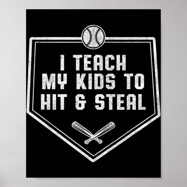 Baseball Pappa - jag tar mina barn till Slå och st Poster (Framsidan)